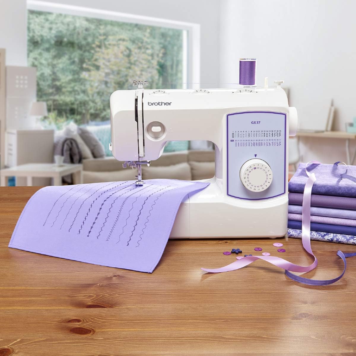 Brother Sewing Machine, GX37, 37 Built-in Stitches, 6 Included Sewing Feet - Image 2